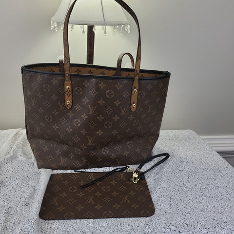 10.10.23 Inspired LV Brn Monogram 2pc Tote 16Wx11H 2pc NEW