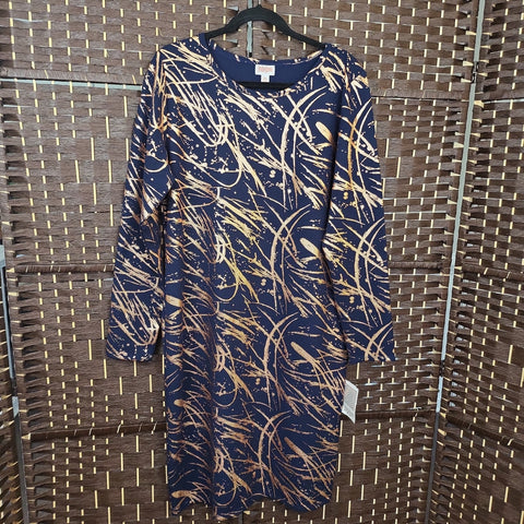 02.26.24 Dress (2X=XL) LuLaRoe Nav/Bron NEW