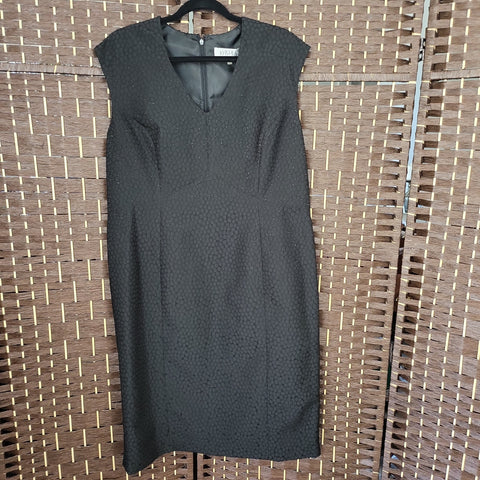 03.12.24  Kasper (14) Black Textured Sheath Dress NEW