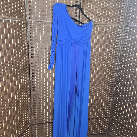 03.26.24 RoyalBlu (L) Jumpsuit OneSho SheerSleeve NEW