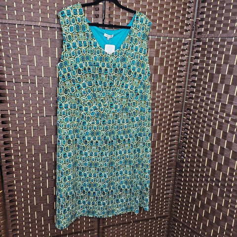 03.26.24 JonesStudio (22W) GreenTan Dress NEW