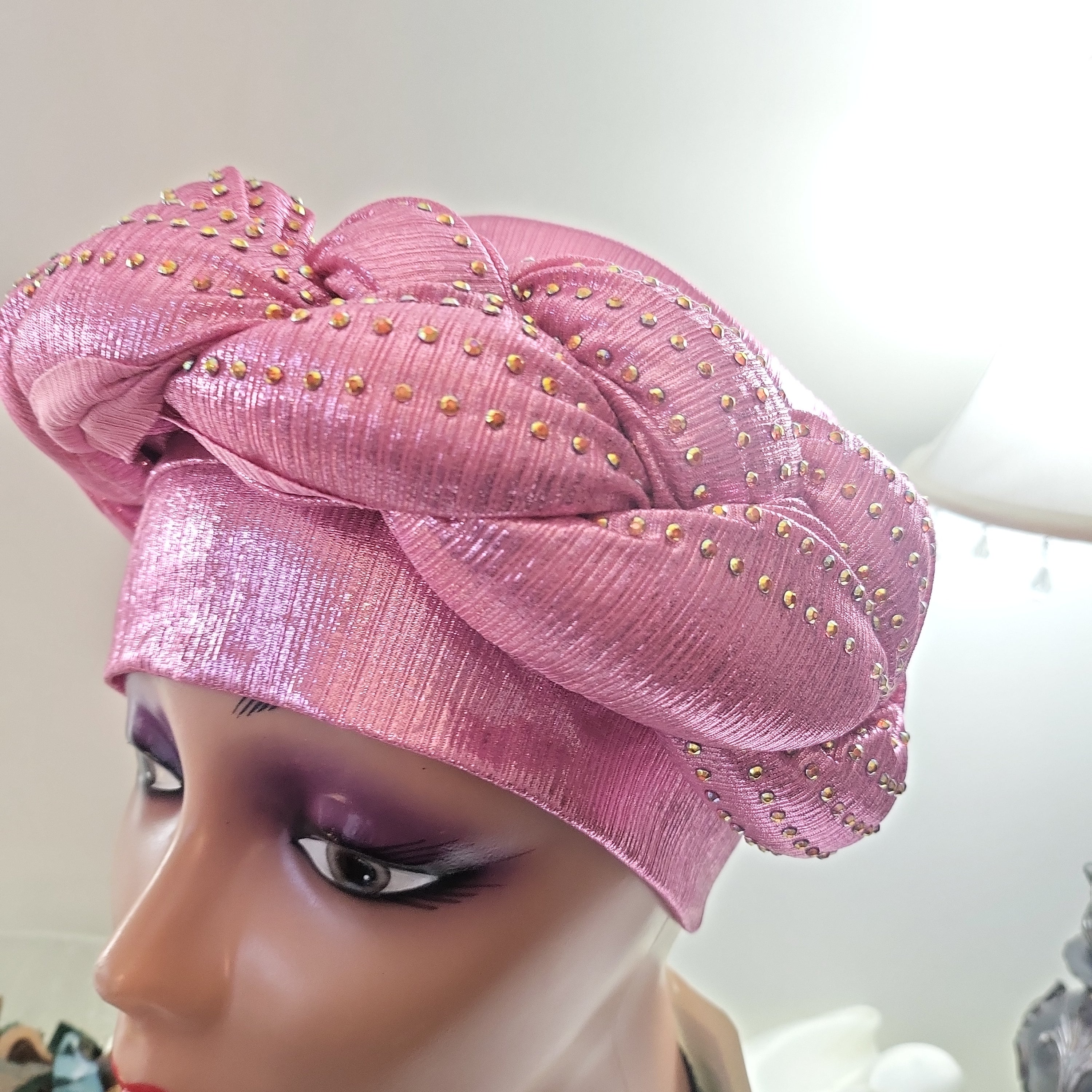 03.24.24 Turban RStone Metallic Twist Braid NEW