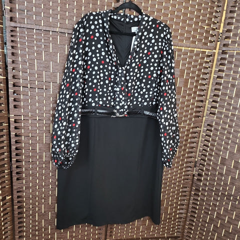 04.09.24 RobbieBee (24) RedWht PolkaDot wBlk Bot Dress NEW