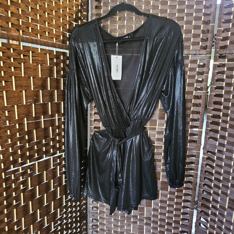 04.15.24 YOINS (XL) Blk Metallic Romper NEW