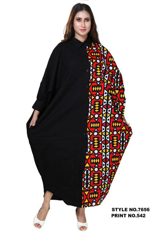 05.14.25 NF African Dress (OS=M-3X) ColBlk BlackRedYelWht Print NEW