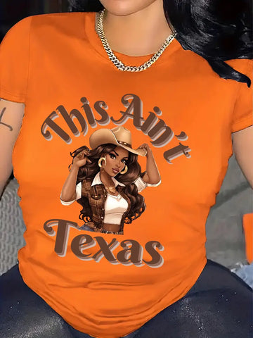 07.13.24 CowGirl TShirt This Ain't Texas ShortSlee Org NEW