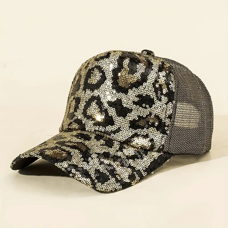 02.16.24 Hat Baseball Cap Sequins Net NEW