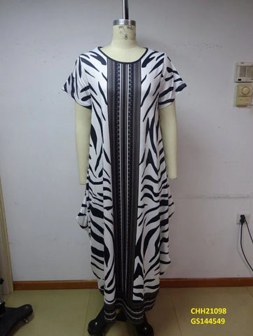 07.29.24 NF OSFM Bubble Dress BlkWht Zebra NEW