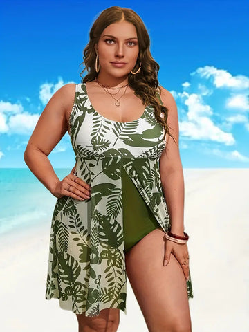 7.10.23 SwimSuit 1Pc Olive Grn MeshBottom NEW