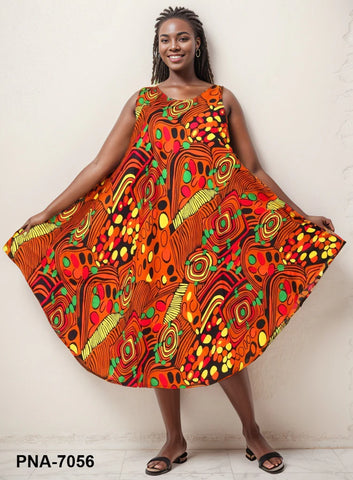 05.14.25 NF Umbrella Dress (OS=M-2X)  BrnBlkYelOrgGrn NEW