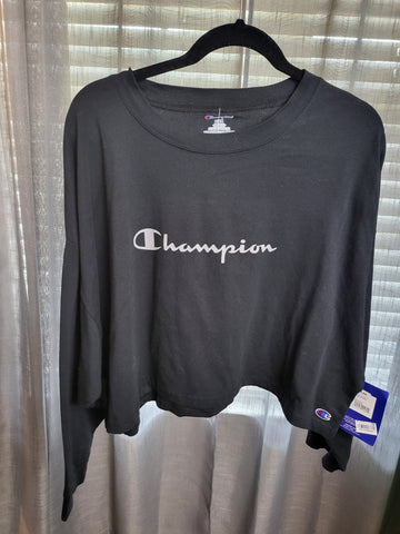 07.30.24 MB Champion (M) Crop Blk TShirt NEW