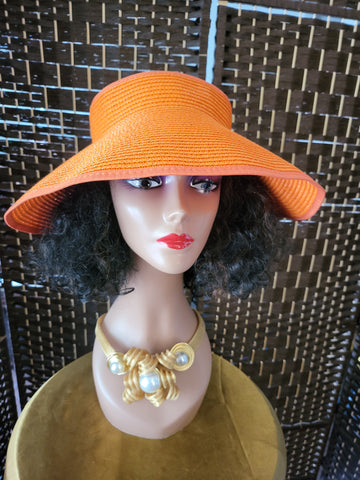 05.13.25 YT Straw Hat (L) Wrap Visor ORG NEW
