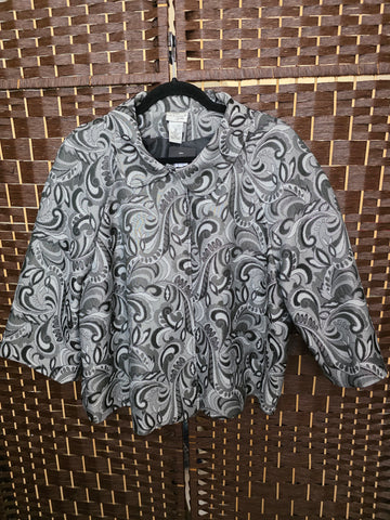 10.08.25 Kim Rogers (1X) Swing Blazer GreySilverBlk VINTAGE