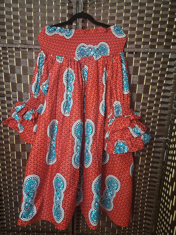 05.14.25 NF African Dress (OS=M-3X) RedBlue Ruf Sleeve NEW
