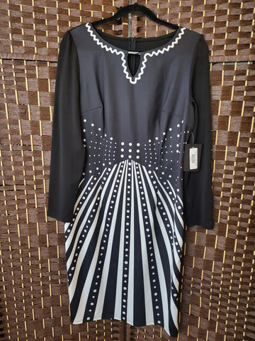 02.06.25 Dress (L) BlkWht DotsLines