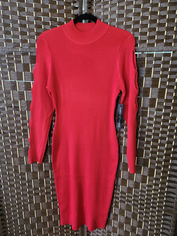 02.06.25 AlmostFamous (1X) Red Bodycon Knit Dress NEW