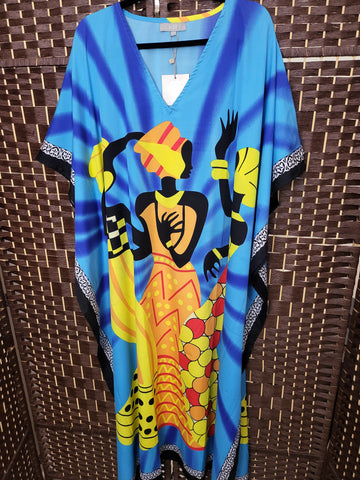 8.12.25 JGEE OSFM Kaftan BlueOrg wBlk Lady NEW