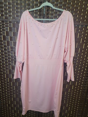 04.29.25 Dress (2X) Pink with Pearls NEW