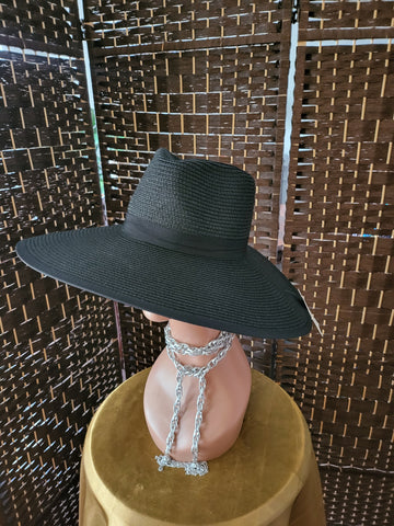 05.13.25 YT Straw Hat (Lrg Brim) Black NEW