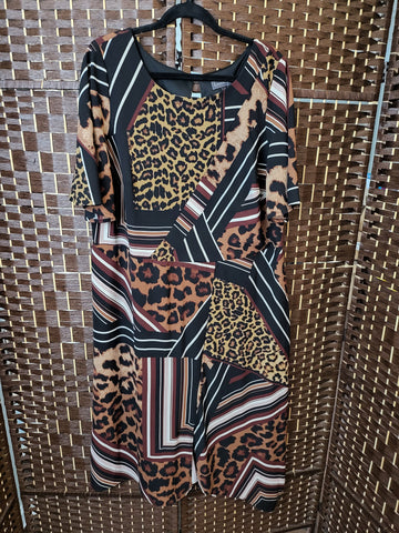 04.29.25 Luxology (1X) Assort AnimPrt wStripes Dress NEW