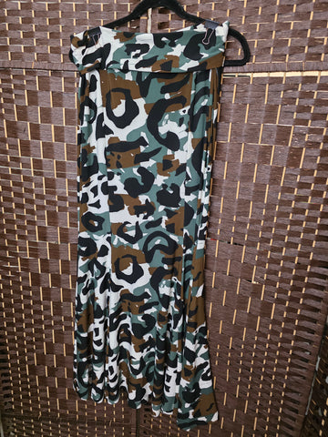 10.08.25 NormaKamali (M-L) Camo StraplessDress/Skirt Maxi
