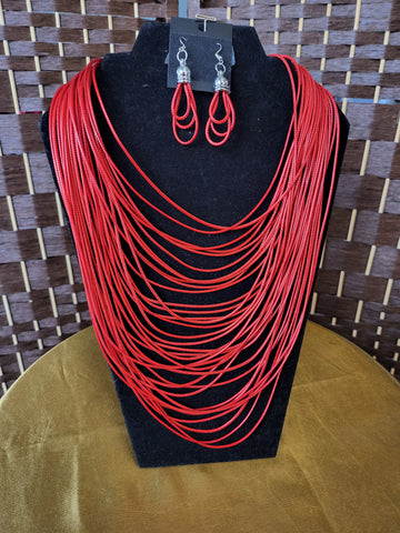 11.21.24  Jewelry Red String Necklace& Earrings New - FREE PROMO ITEM NOT FOR SALE