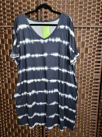 10.07.24 Dress DrkGrey Tiedye Swing Tail NEW