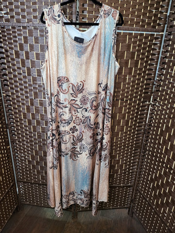 04.29.25 Dress (3X) Brn Paisley Swing Maxi NEW