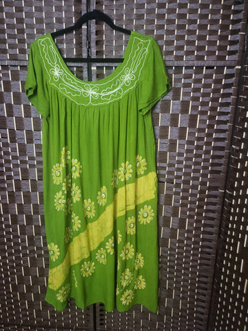 05.14.25 NF Short Kaftan Dress (OS=M-XL) GrnGold Brocade NEW