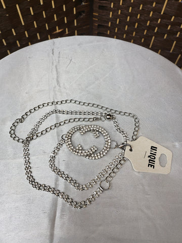 10.10.24 Belt Unique (OS =M-2X) CC Chain RStones NEW