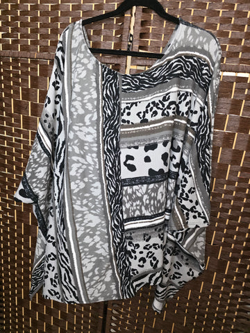 10.08.25 ODDY OSFM Poncho GreyBlkWht