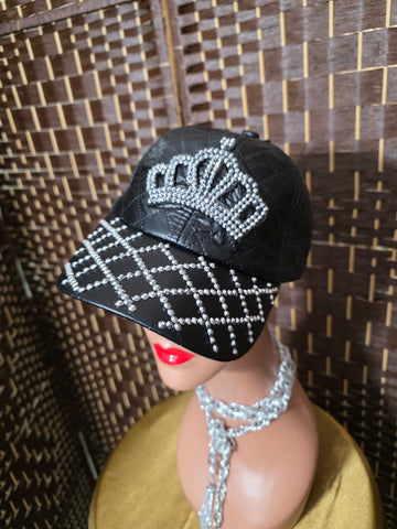 10.08.25 MaddHatter (OSFM) Blk w/Silver Seq Quilted CROWN BBCap NEW