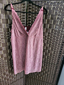 6.29.22 CACIQUE (22/24) BabyDoll Rose/Pink Lace NEW