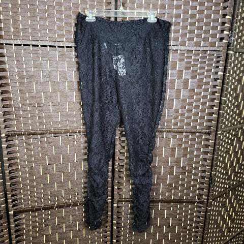 11.11.22 Rouge Black HiWaist Lace Rouched Pants NEW